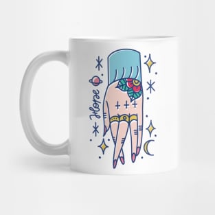 Crossed fingers hand Mug